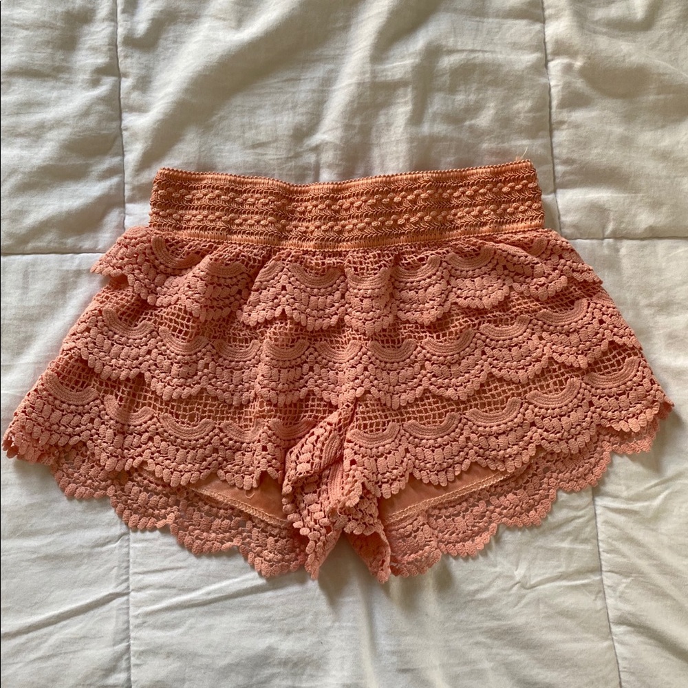 Pink Frilly Lace Shorts